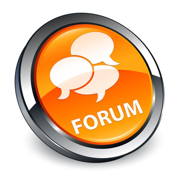 论坛(评论图标)3d橙色圆形按钮图片下载