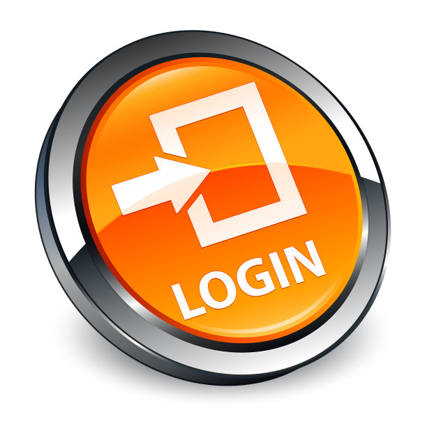 登录3d橙色圆形按钮图片下载