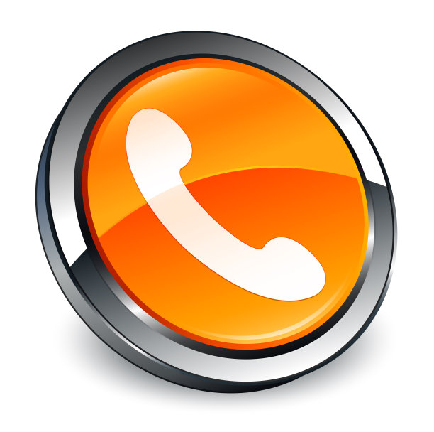 手机图标3d橙色圆形按钮图片下载