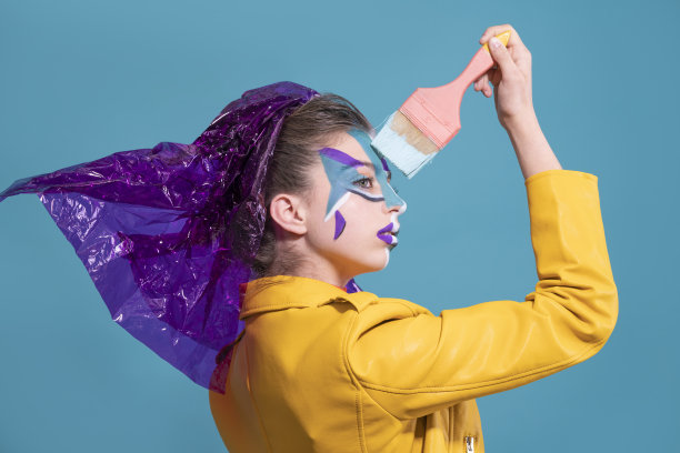 时尚女孩肖像化妆灵感达达主义图片下载