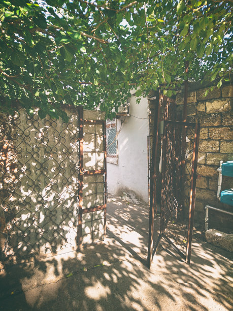 贫困住宅区的住宅庭院图片下载