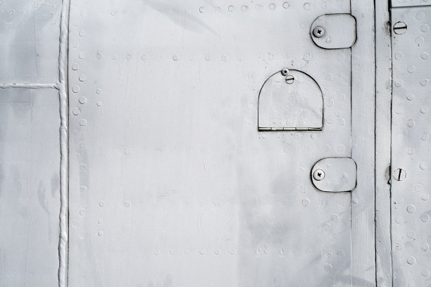 特写灰色铝板飞机金属图片下载