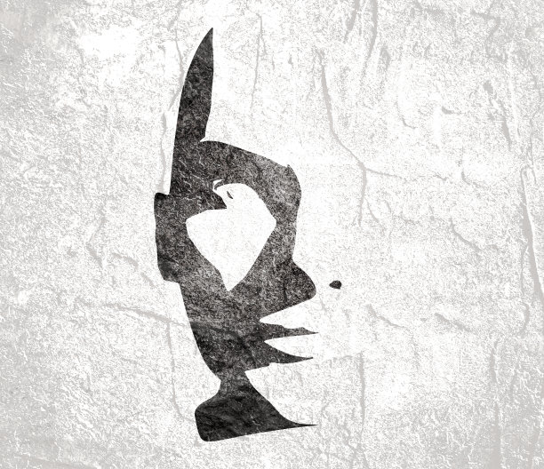 一个女性头部的剪影。图片下载