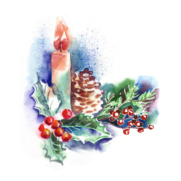 圣诞蜡烛。图片下载