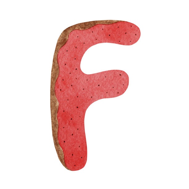 圣诞姜饼形式的字母F。图片下载