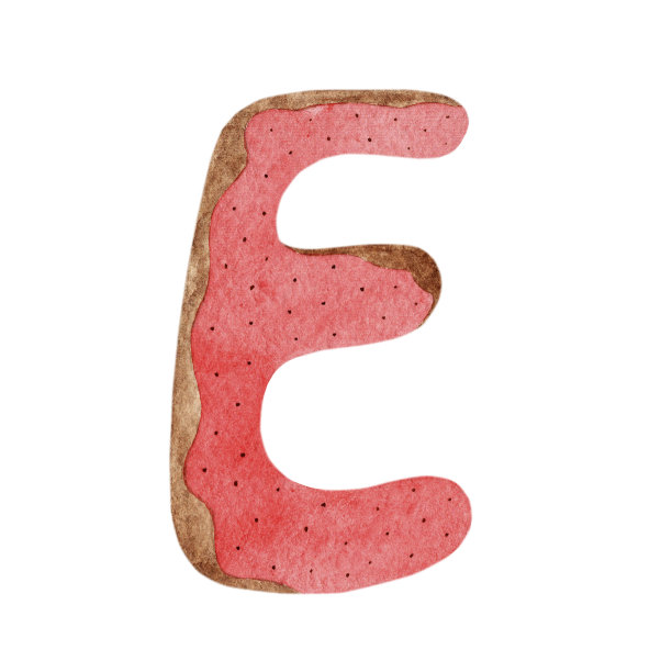 圣诞姜饼形式的字母E。图片下载