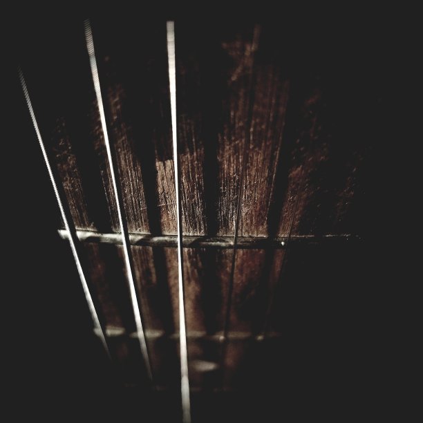 近距离吉他颈部磨损弦图片下载