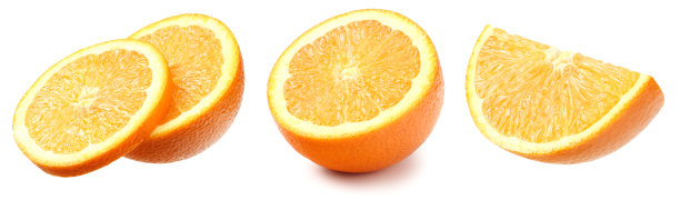 橙色的集合。切片橙色孤立在白色背景。健康的食物图片下载