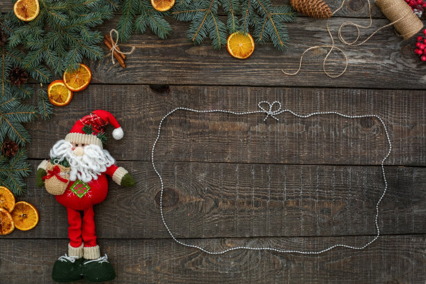 圣诞新年概念表顶视图图片下载