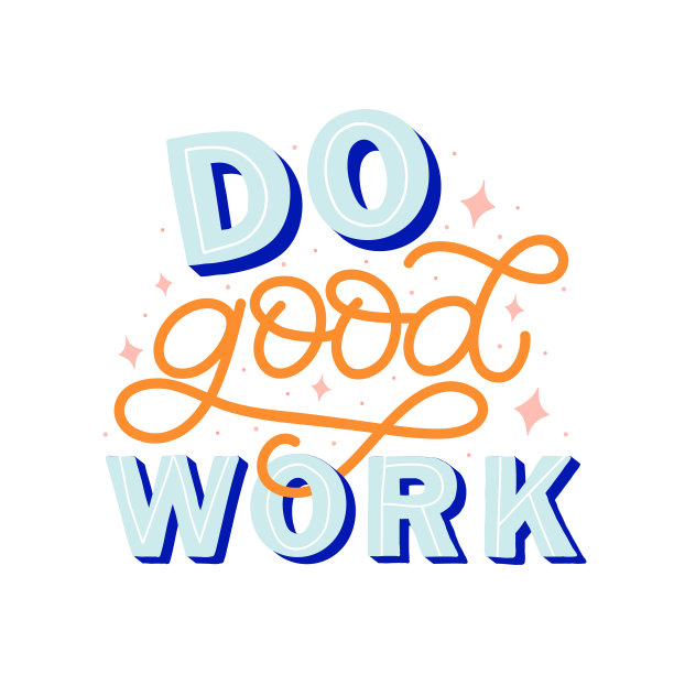 手绘字母卡片。题词是:做好事。完美的设计贺卡，海报，t恤，横幅，打印邀请。图片下载