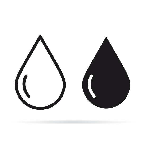 水滴线图标孤立在白色上图片下载