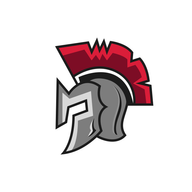 头盔斯巴达希腊战士角斗士或骑士银色盔甲古代平面设计矢量图片下载