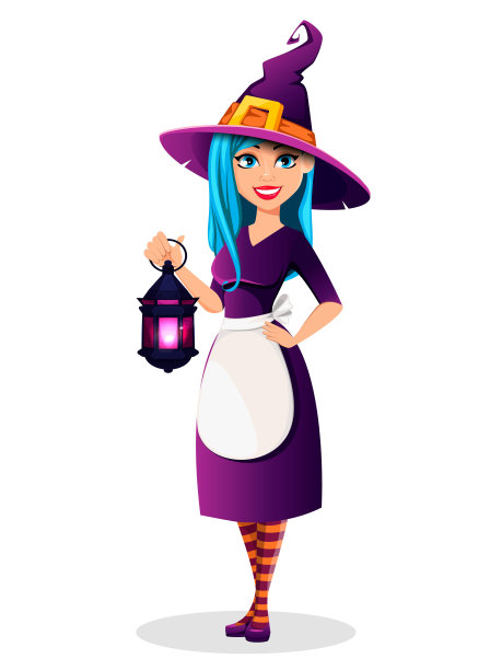 万圣节派对。美丽的女士女巫图片下载