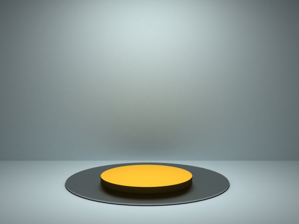 站在橙色霓虹灯3d渲染图片下载