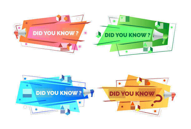 一套流动的时尚徽章，还有你知道的问题。白色背景上的孤立横幅。图片下载