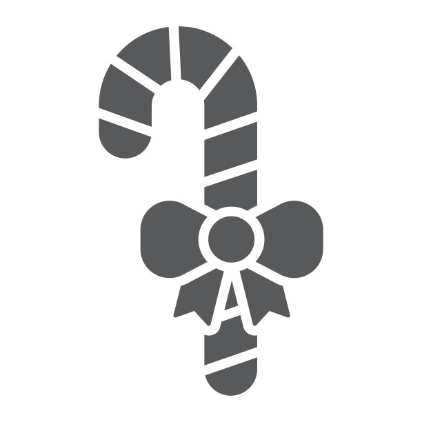 圣诞糖果象形图标，圣诞和糖果，糖果拐杖标志，矢量图形，一个白色背景上的固体图案。图片下载