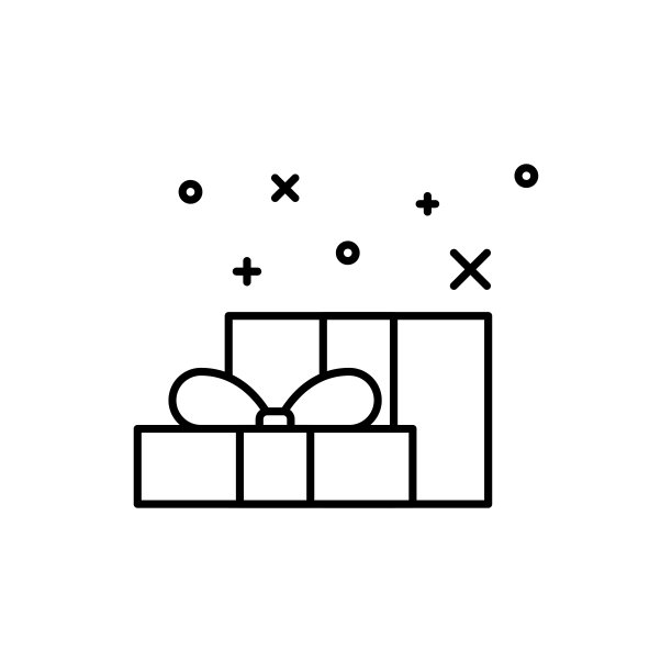 礼盒平面图标上的白色背景，矢量插图图片下载