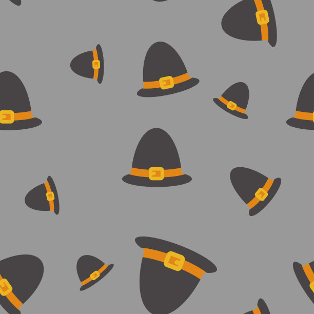 无缝重复的朝圣者的帽子为感恩节的背景灰色图片下载