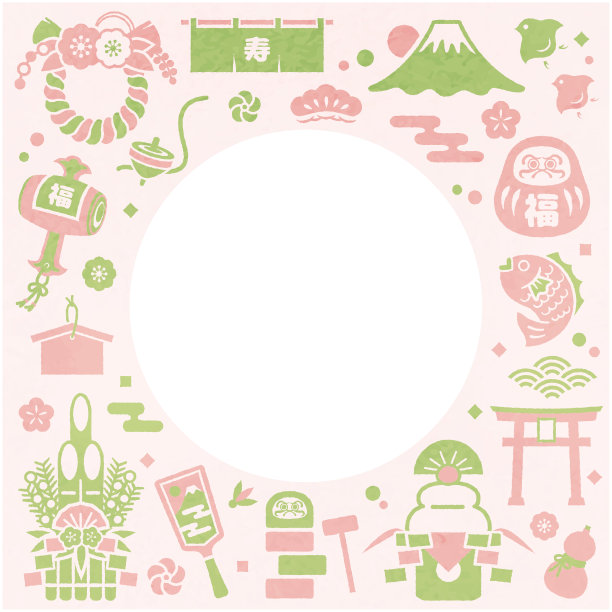 日本新年插画图片下载
