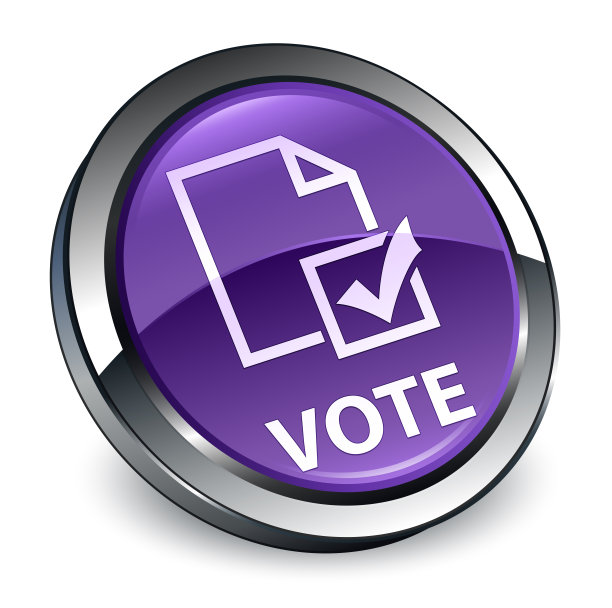 投票(调查图标)3d紫色圆形按钮图片下载