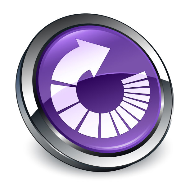 旋转箭头图标3d紫色圆形按钮图片下载