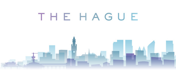 海牙透明层渐变地标天际线图片下载