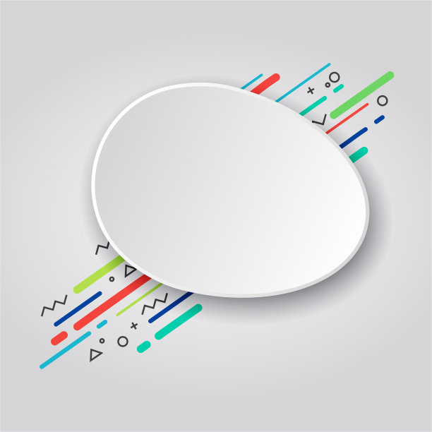 背景与纸卡和抽象的彩色形状。时尚的霓虹线条和圆圈，现代的设计风格/平面的动态背景图片下载