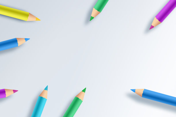 学校蜡笔在纸上的背景图片下载