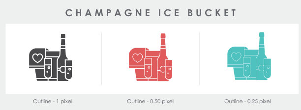 香槟冰桶线图标图片下载