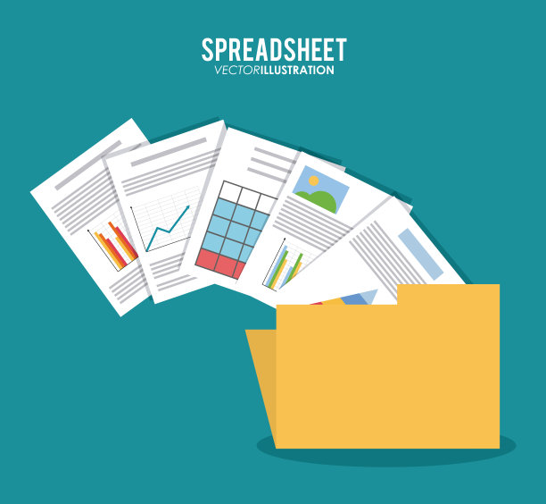 电子表格设计，商业和信息图表的概念图片下载