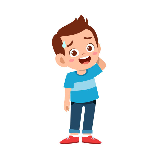 可爱的少年男孩展示面部表情图片下载