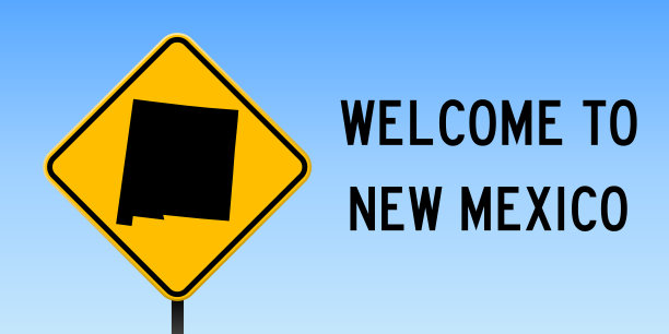 新墨西哥地图上的路标。图片下载