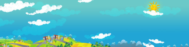 卡通的快乐和有趣的场景，为不同用途的城市中心图片下载