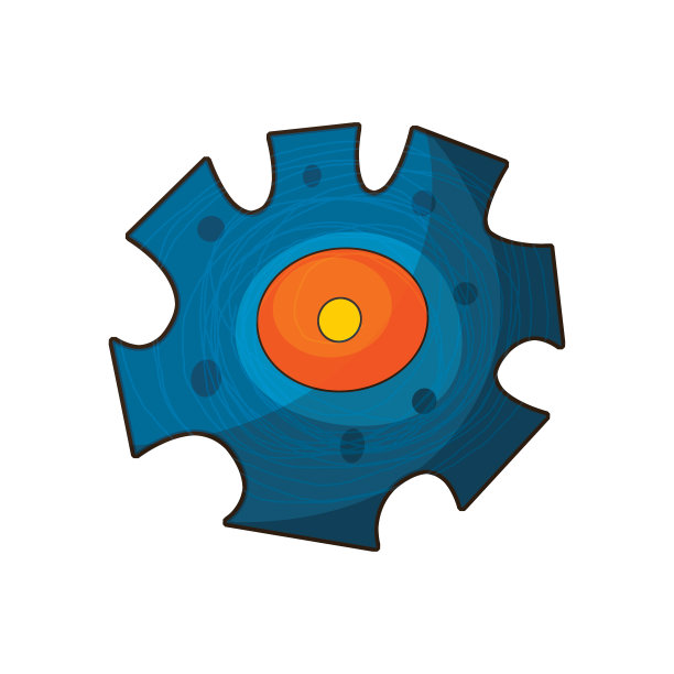 卡通场景与技术元素齿轮白色背景图片下载