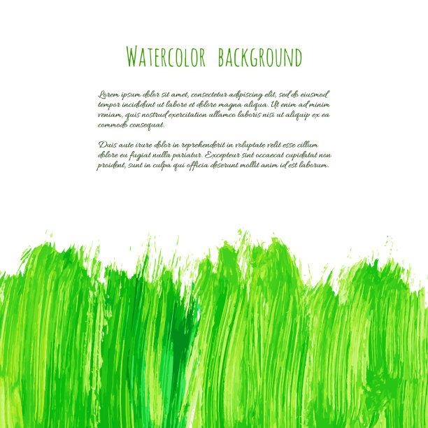 矢量绿色植物水彩纹理背景图片下载