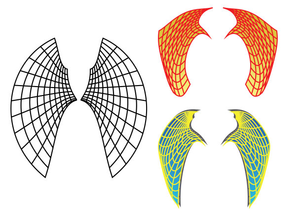 摘要在白色背景上的变形三维曲面-向量图片下载