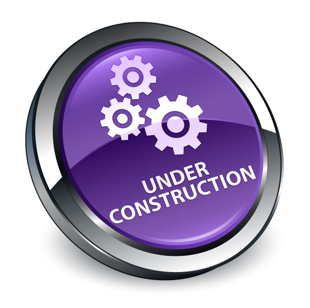 正在建设(齿轮图标)3d紫色圆形按钮图片下载