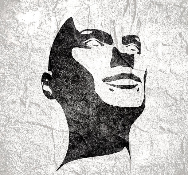 一个女性头部的剪影。图片下载