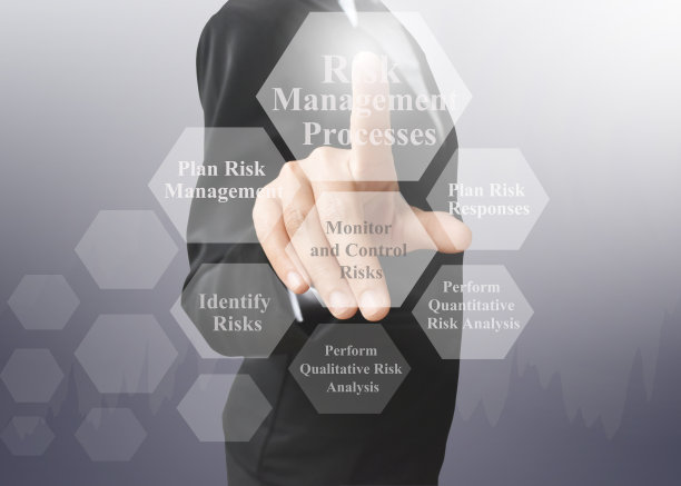 展示风险管理流程原则概念的女商人。图片下载