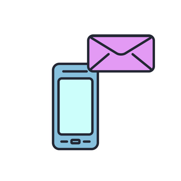 矢量手机图标与字母。得到消息。图片下载