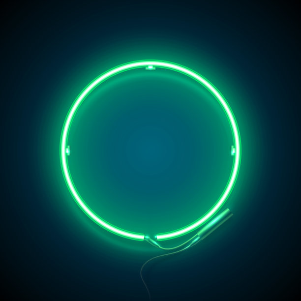 霓虹灯圆框图片下载
