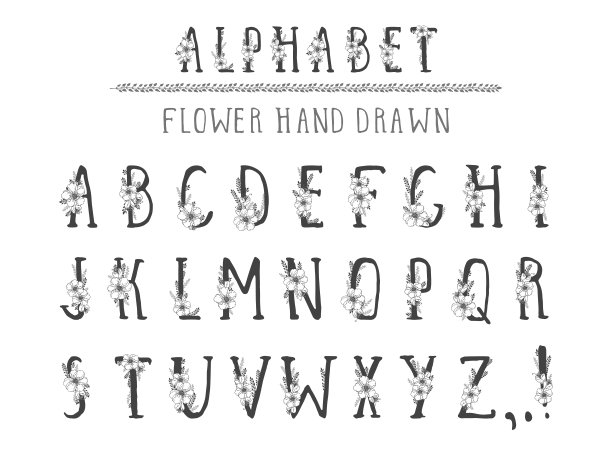 矢量手绘字母风格grunge。大写字母。图片下载