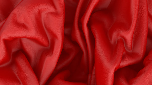 3D抽象红色皮革织物纹理，纺织背景图片下载