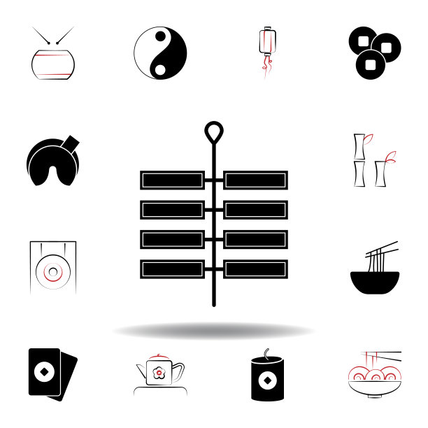 新年中国烟花图标上的白色背景图片下载