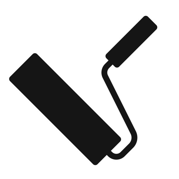 油漆滚筒简单的图标。矢量图图片下载