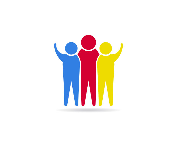 快乐成人与年轻人标志设计插画，家庭的概念图片下载