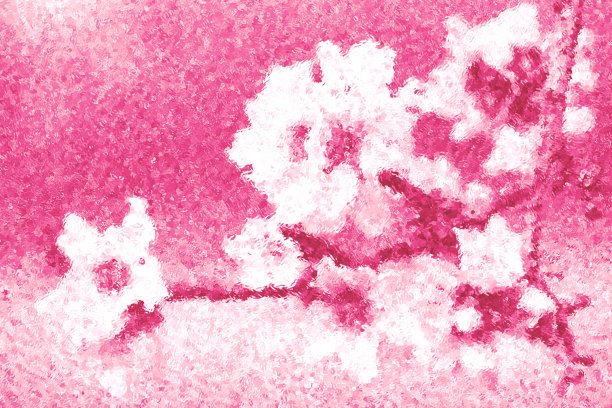 春天的花粉白色印象派点彩艺术模仿抽象花卉图案图片下载