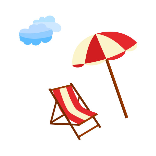 矢量平坦旅行海滩度假标志图标图片下载