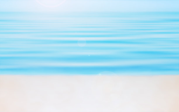 抽象模糊的海景背景阳光海滩与海蓝宝石波图片下载