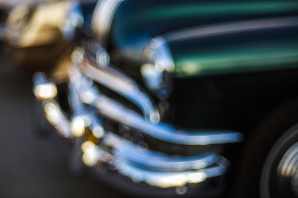 经典汽车抽象背景。柔焦，boke背景与复制空间。图片下载